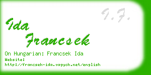 ida francsek business card